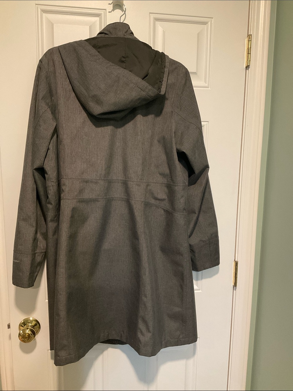 Eddie Bauer Dark Gray Hooded Trench Coat - Picture 4 of 5